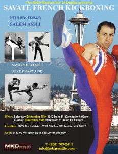 Savate Seminar With Professor Salem Assli September 15 & 16, 2012